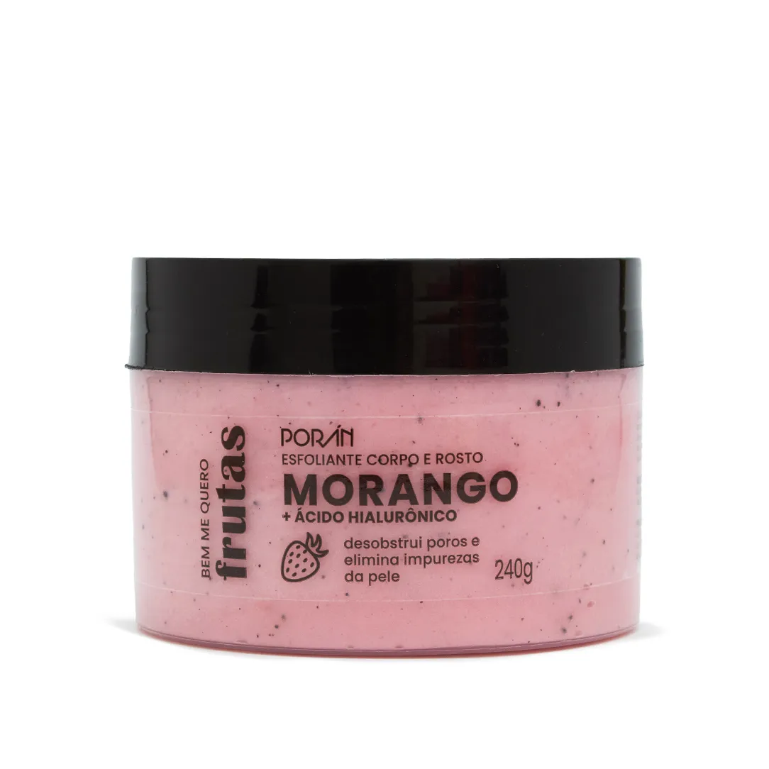 Esfoliante Corpo e Rosto Morango + Ácido Hialurônico