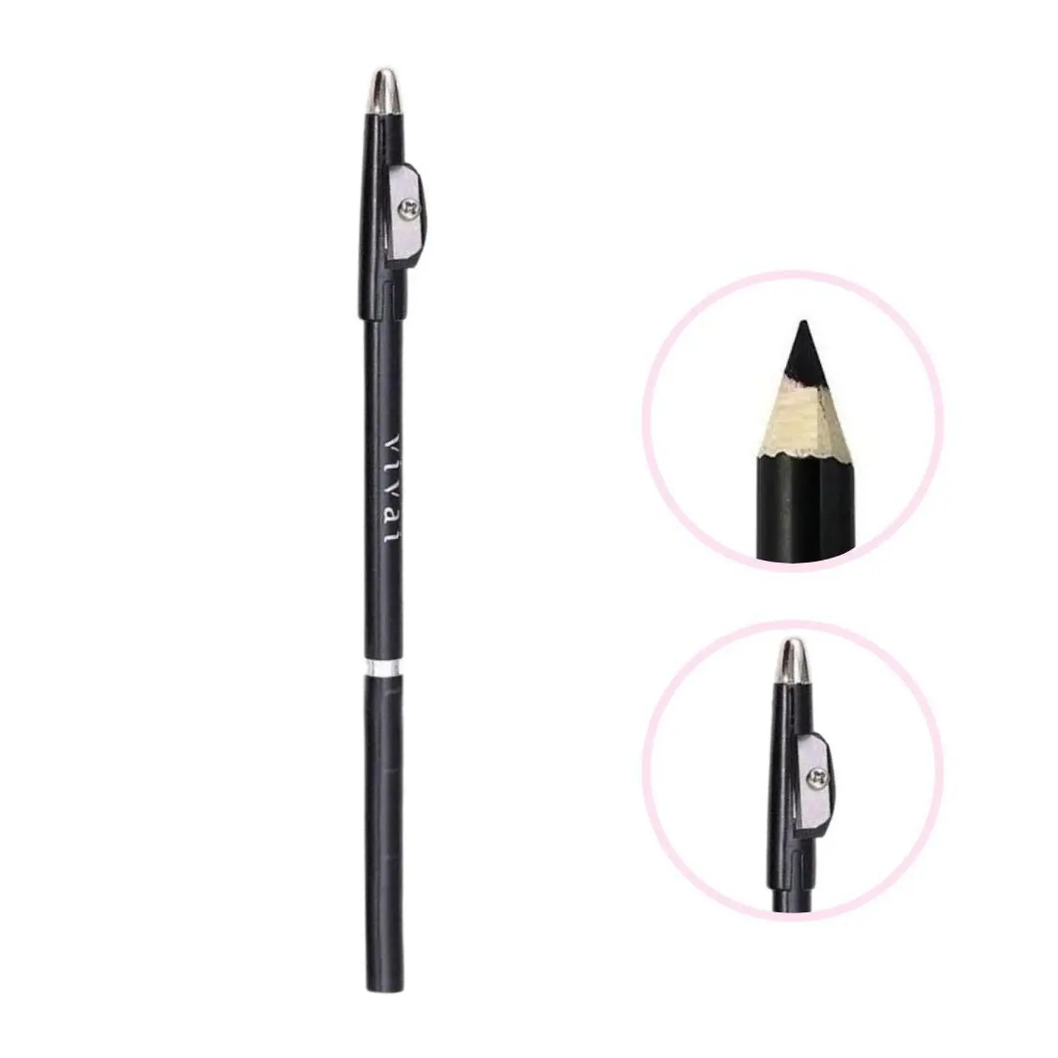 Lápis Para Olho Com Apontador Preto - Vivai 